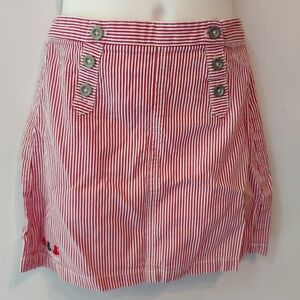 Mikihouse Red and White Striped Skirt with Nautical Details 110 Cm 5
